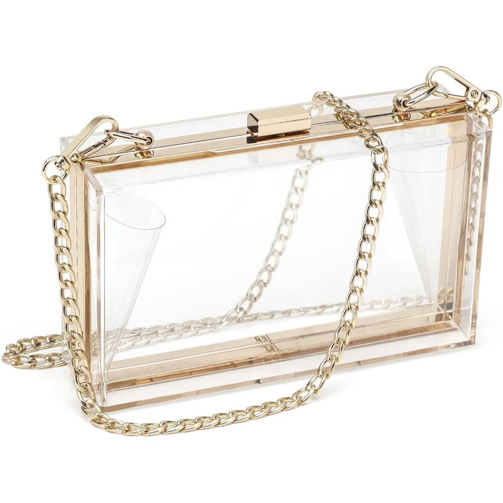 Clear Clutch Purse Handbag For Women, Clear Acrylic Crossbody Bag Stadium Events
